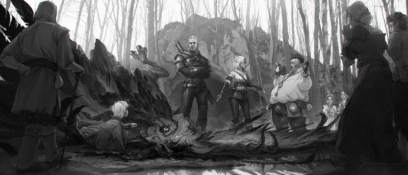 Illustration for article titled The Beautiful Sketches Behind The Witcher 3's Ending